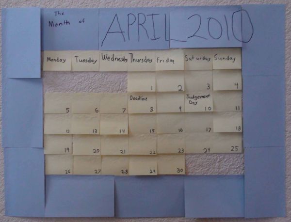 post-it calendar